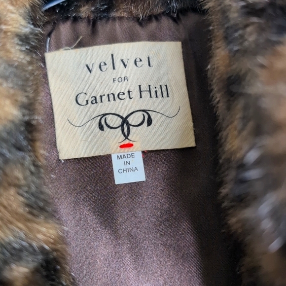 Velvet for Garnet Hill Leopard Print Mob Wife Faux Fur Fully Lined Coat S - Picture 5 of 13